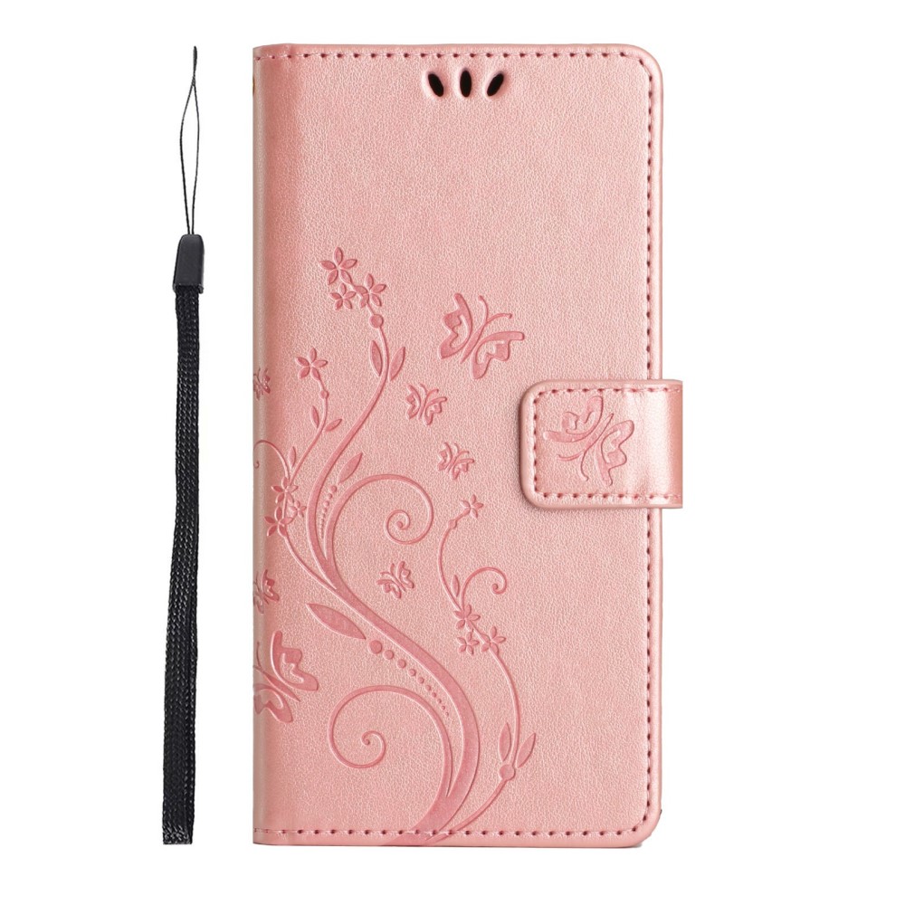 Samsung Galaxy S25 Edge Fodral Med Blommigt Tryck Roséguld