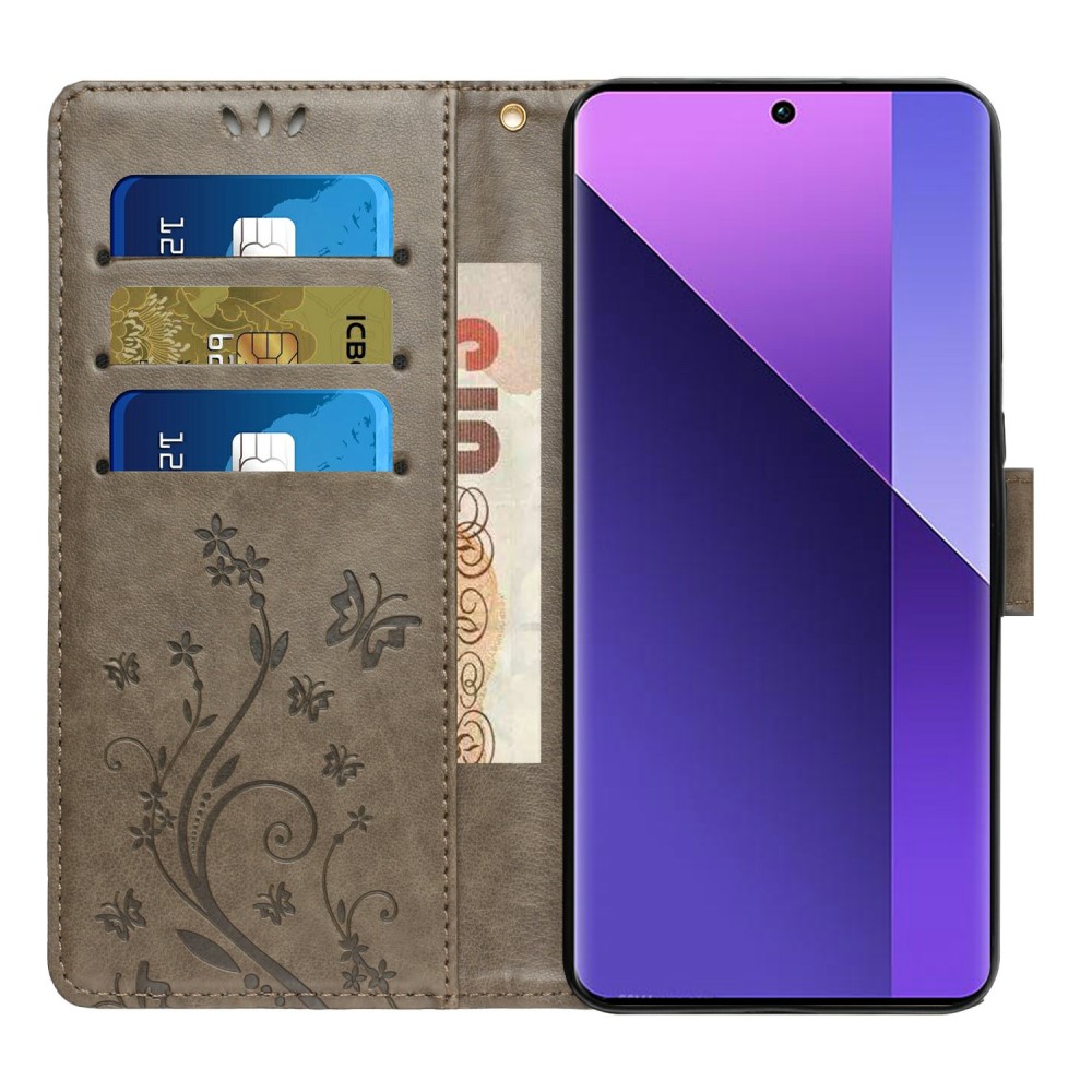 Samsung Galaxy S25 Edge Fodral Med Blommigt Tryck Grå