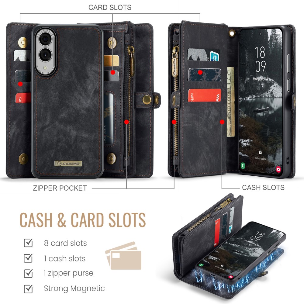 CASEME Samsung Galaxy S25 Edge Fodral Multifuntionell Svart