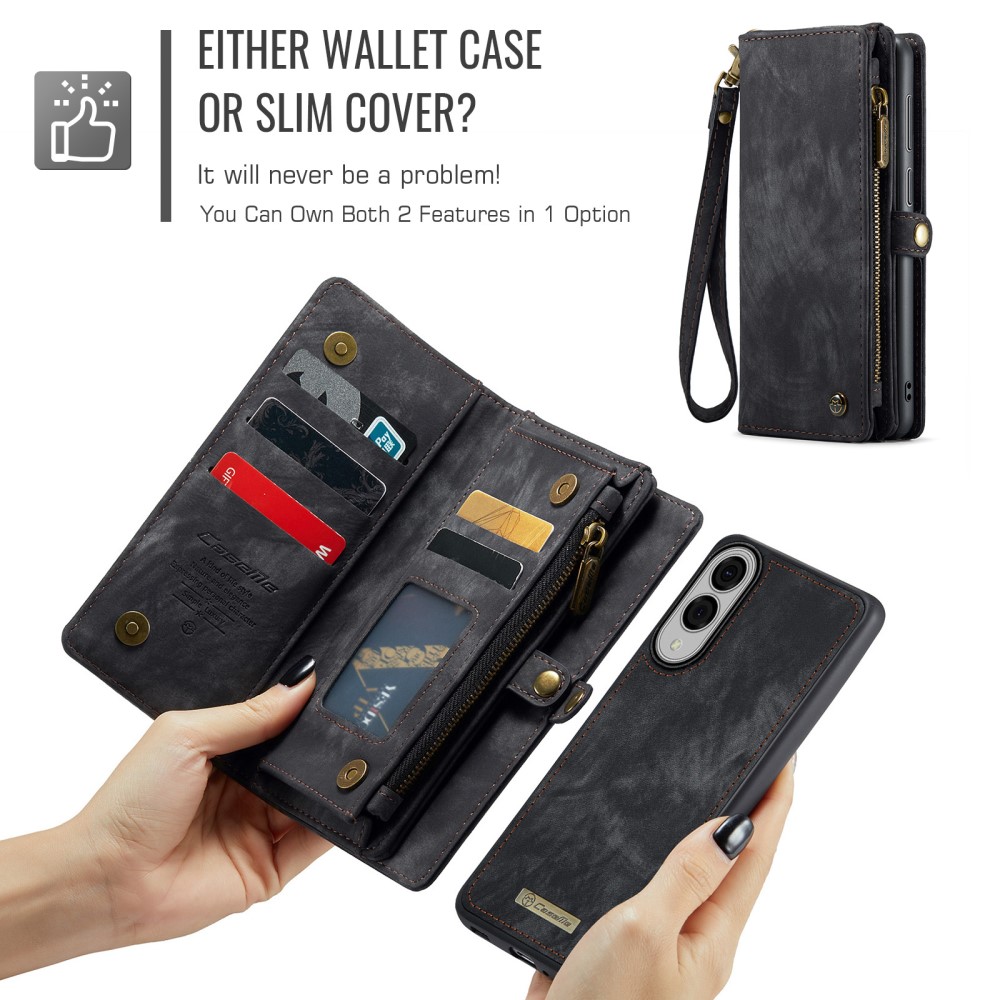 CASEME Samsung Galaxy S25 Edge Fodral Multifuntionell Svart