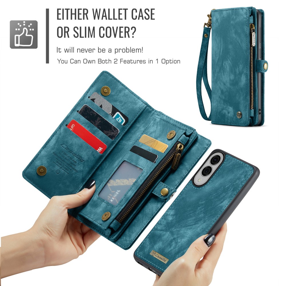 CASEME Samsung Galaxy S25 Edge Fodral Multifuntionell Blå