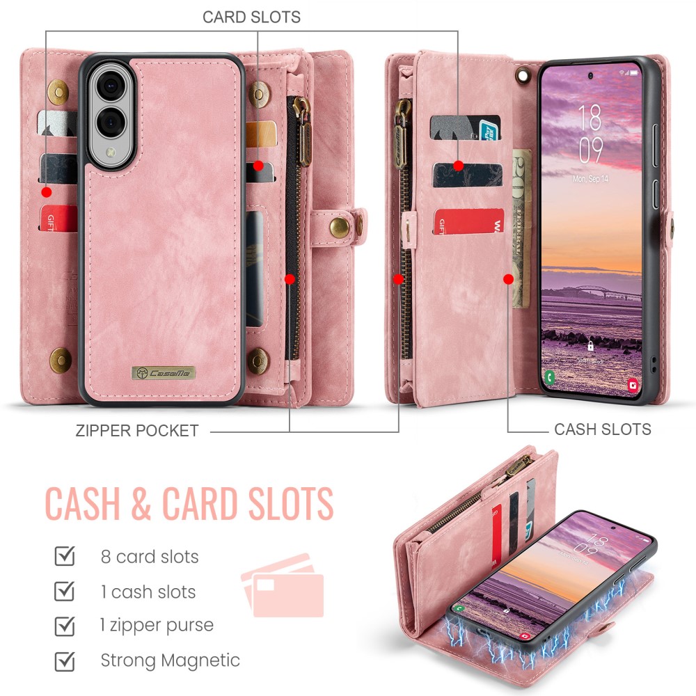 CASEME Samsung Galaxy S25 Edge Fodral Multifuntionell Rosa