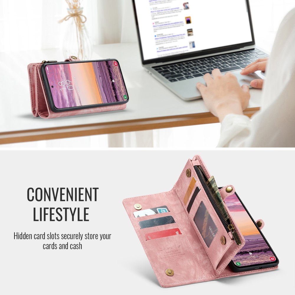 CASEME Samsung Galaxy S25 Edge Fodral Multifuntionell Rosa
