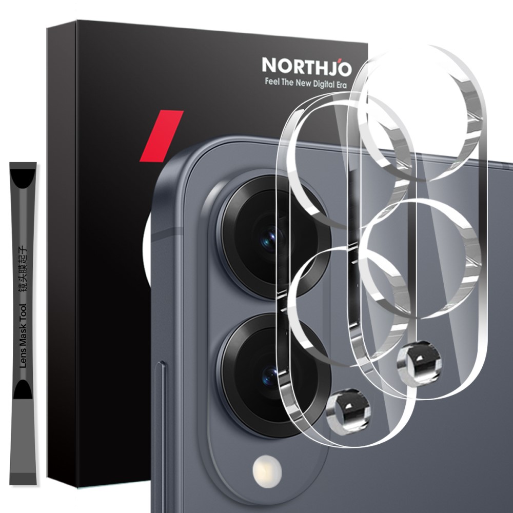 NORTHJO Galaxy S25 Edge 2-PACK Linsskydd Transparent