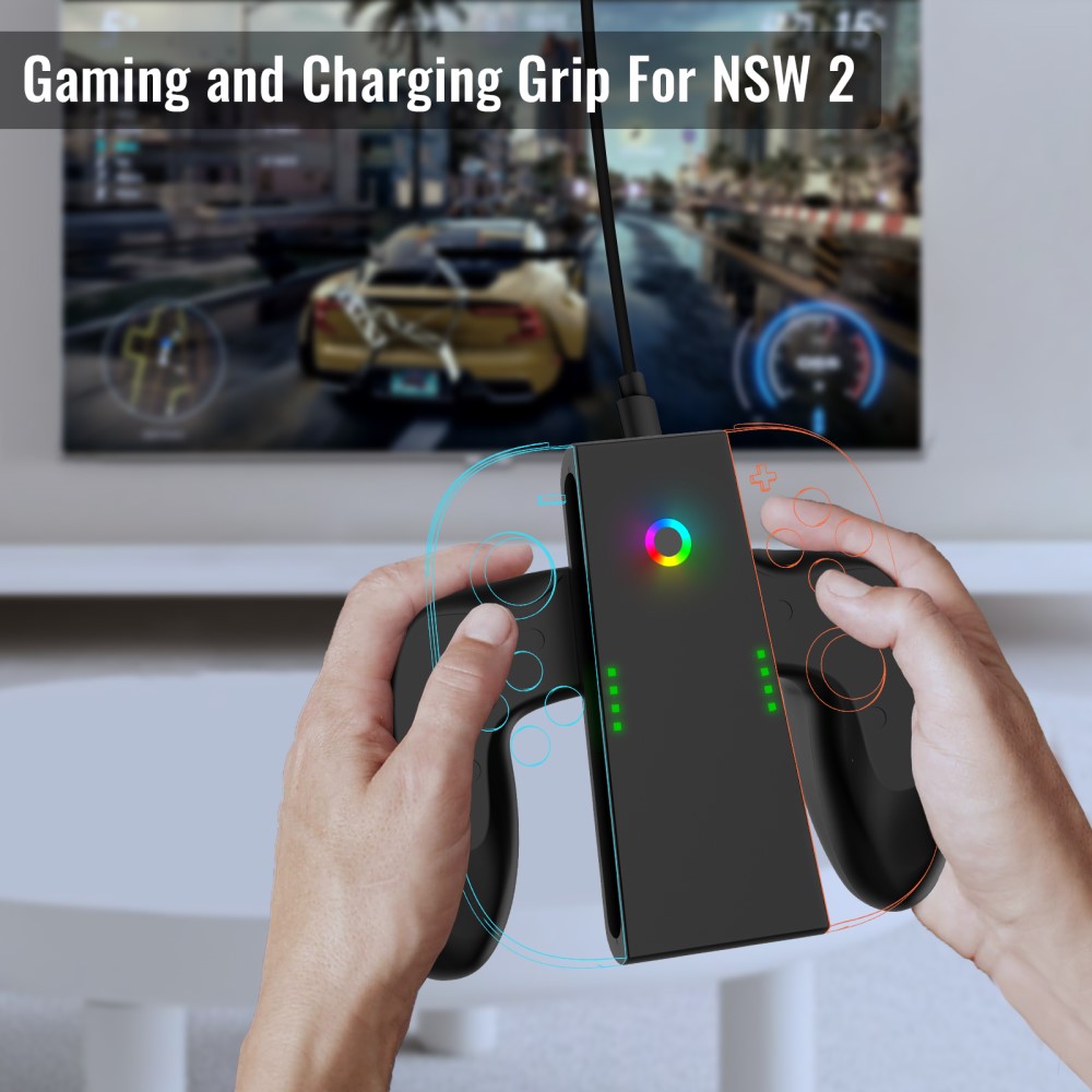 JYS Nintendo Switch 2 Joy-Con Charging Grip Svart