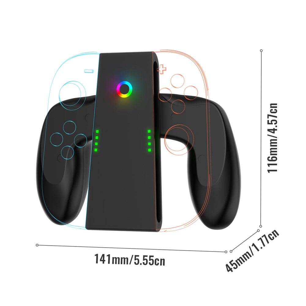 JYS Nintendo Switch 2 Joy-Con Charging Grip Svart