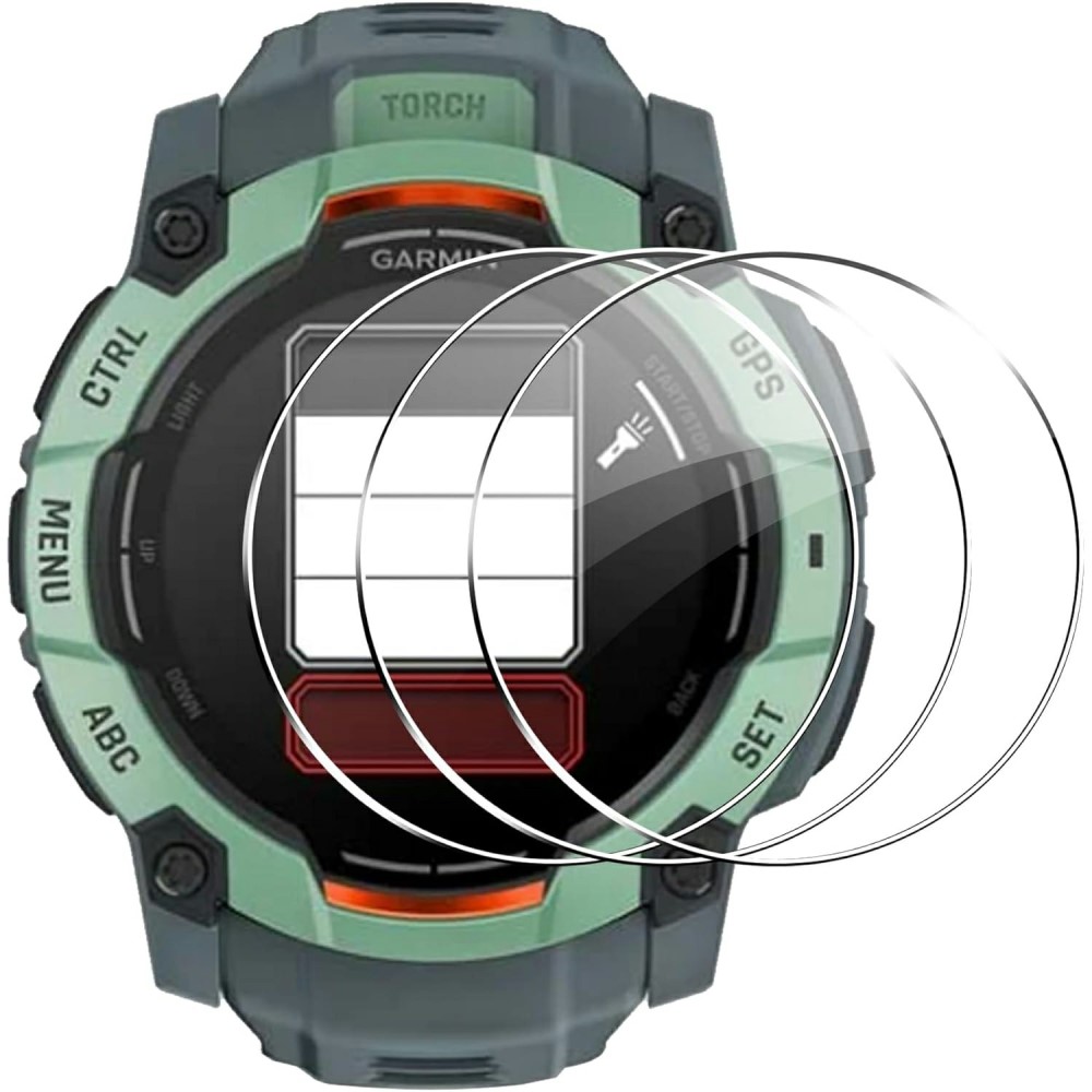 Garmin Instinct 3 50 mm 3-PACK Skärmskydd Härdat Glas