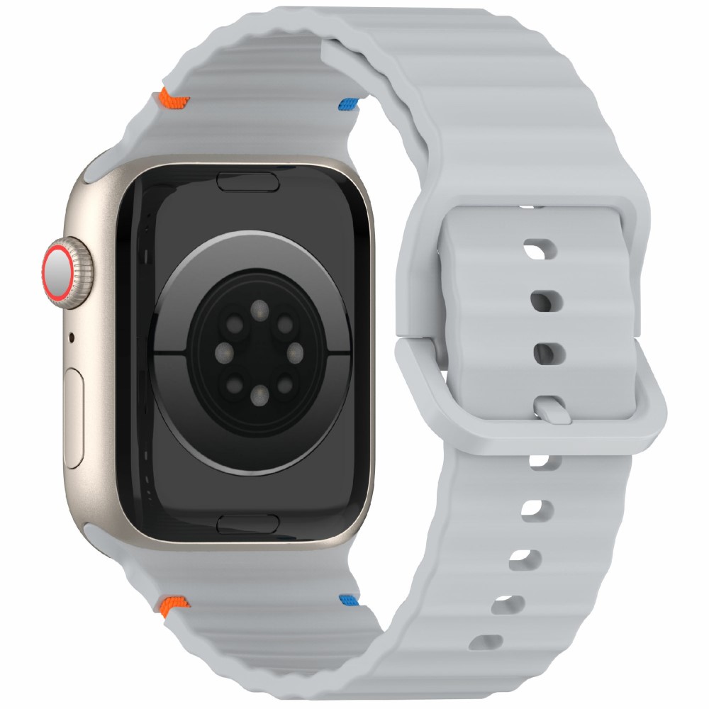 Apple Watch 42/44/45/46/49 mm Armband Silikon Wave Grå