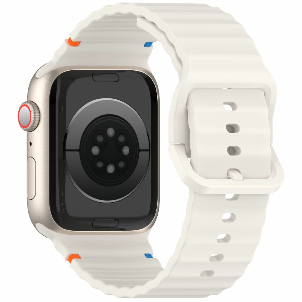 Apple Watch 42/44/45/46/49 mm Armband Silikon Wave Off White
