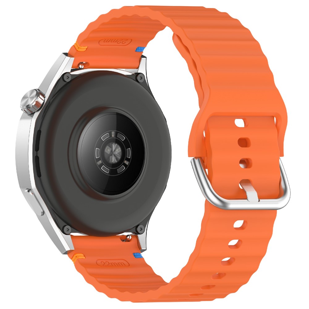 Klockarmband 20 mm Silikon Wave Design Orange