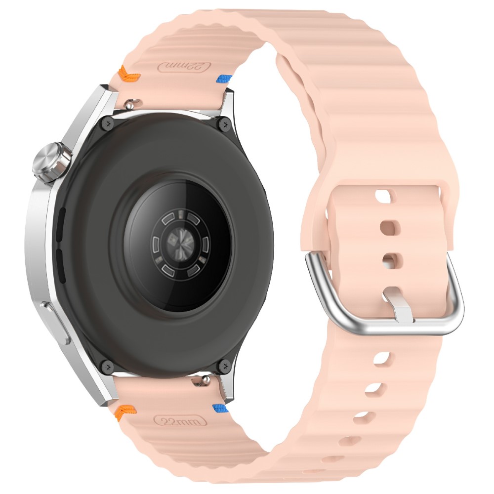 Klockarmband 20 mm Silikon Wave Design Rosa