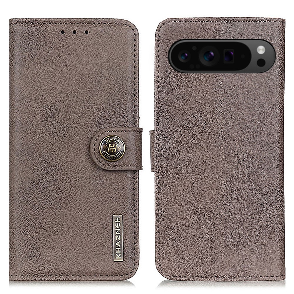 KHAZNEH Google Pixel 10 Pro XL/ 9 Pro XL Fodral Läder Khaki