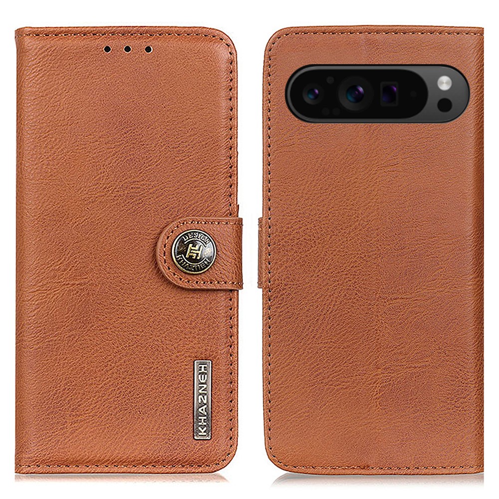 KHAZNEH Google Pixel 10 Pro XL/ 9 Pro XL Fodral Läder Brun