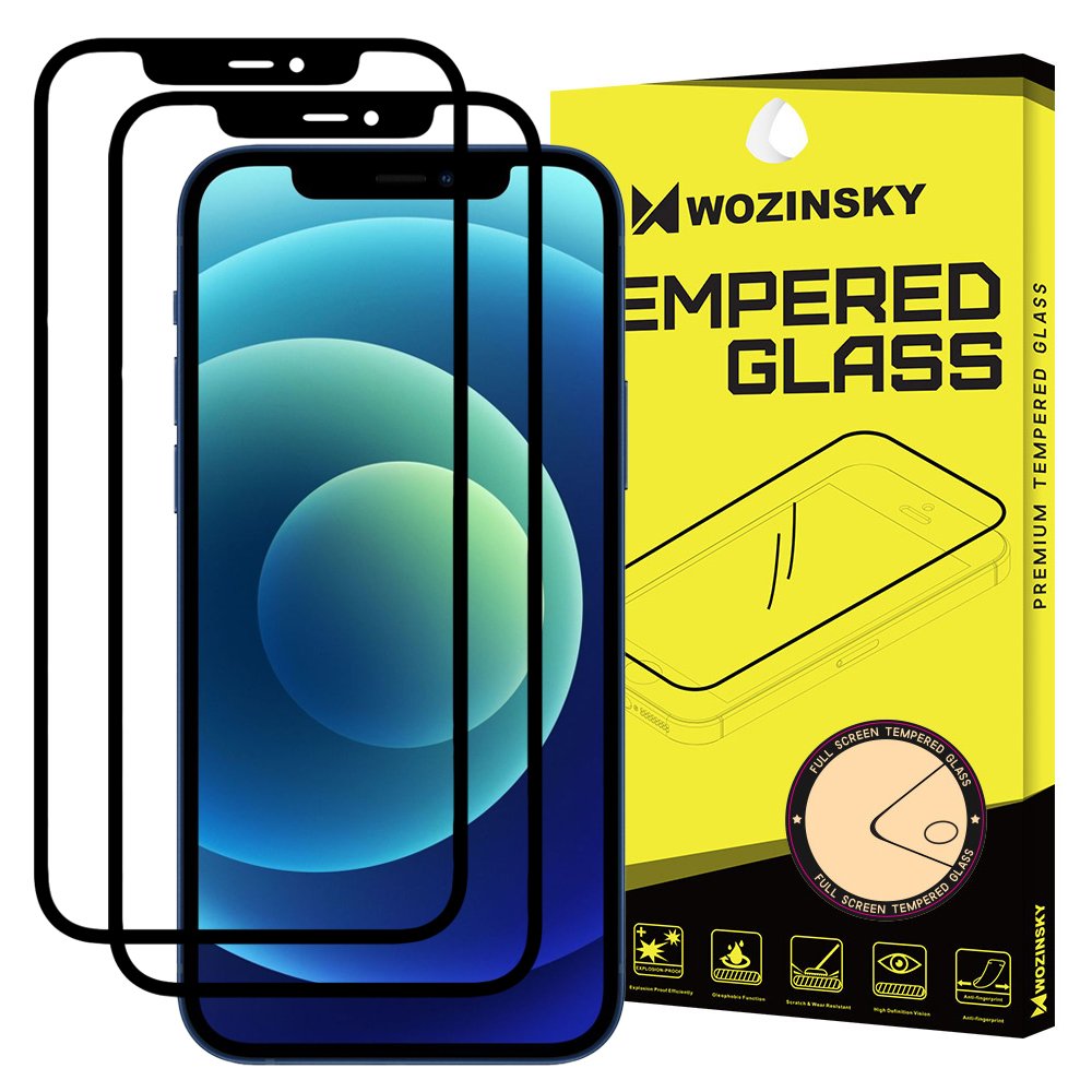 iPhone 12 Mini - 2-pack Wozinsky Heltckande Skrmskydd - Svart