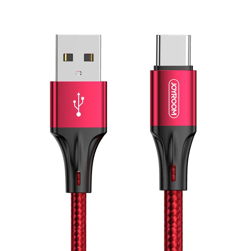 Joyroom 1.5m 3A USB-C Snabbladdning Nylon Kabel - Rd