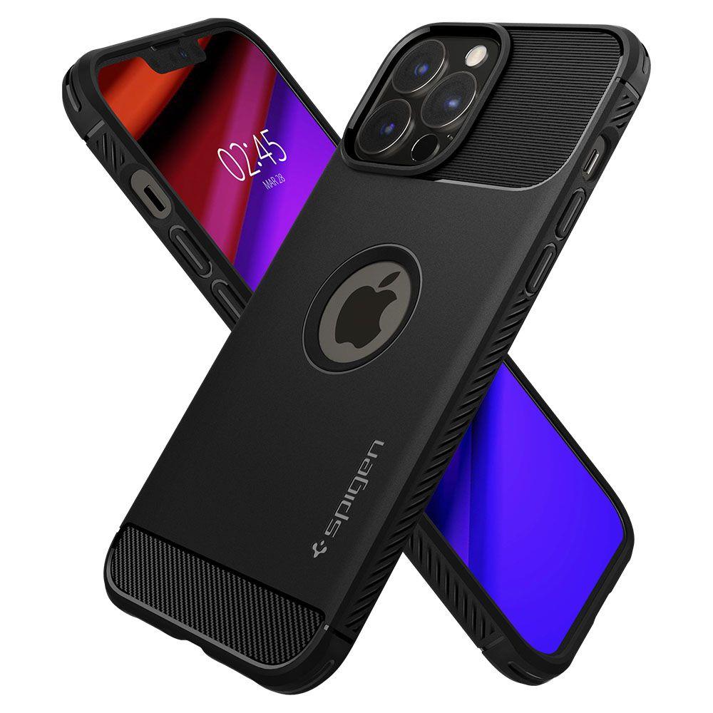 iPhone 13 Pro Max - Spigen Rugged Armor Skal - Matt Svart