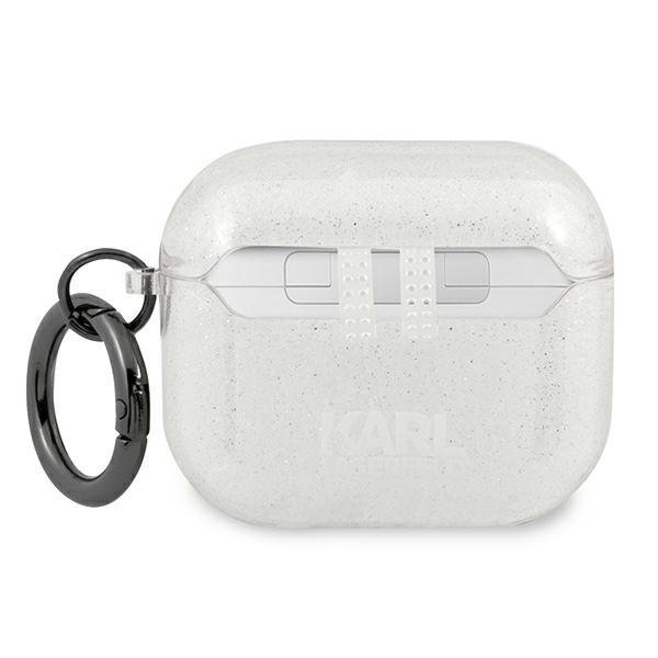Karl Lagerfeld AirPods 3 - Glitter Choupette Skal Med Ring - Silver