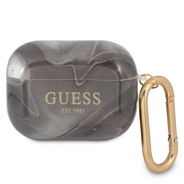 Guess AirPods Pro - Marble Collection Med Karbinhake - Svart