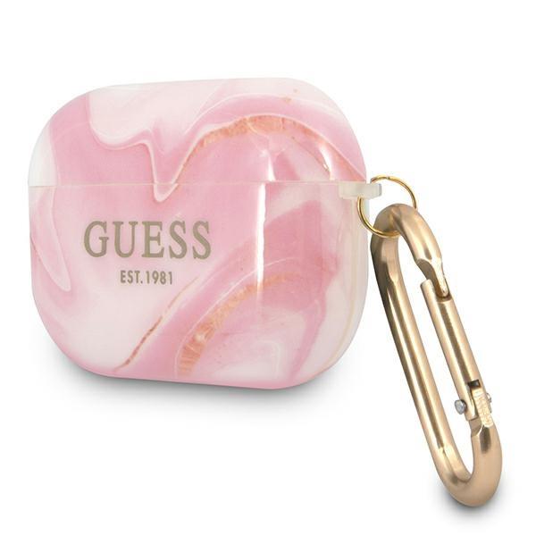 Guess AirPods Pro - Marble Collection Med Karbinhake - Rosa