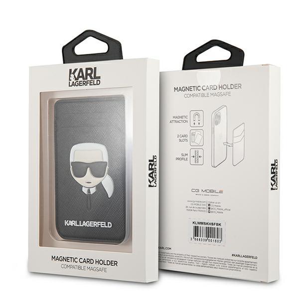 Karl Lagerfeld MagSafe Korthllare Saffiano Karl Svart