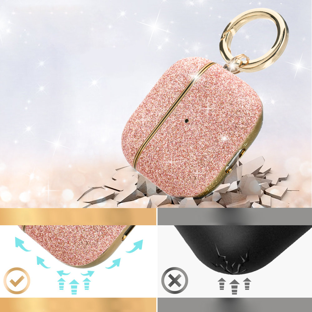 Kingxbar AirPods 3 Skal Bling Glitter Rosa