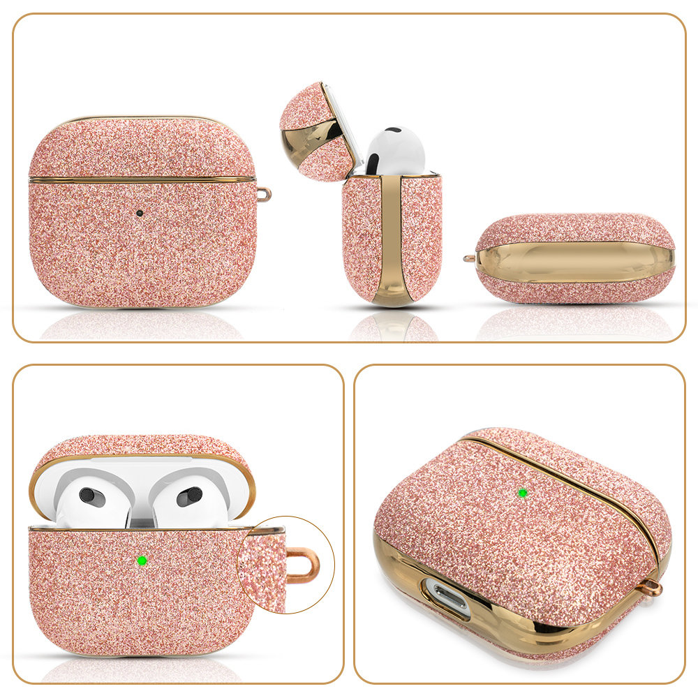 Kingxbar AirPods 3 Skal Bling Glitter Rosa