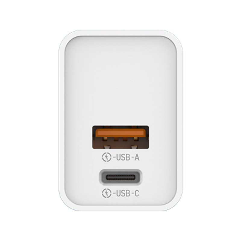 Proda 20W PD USB-C / USB-A Vggladdare Vit