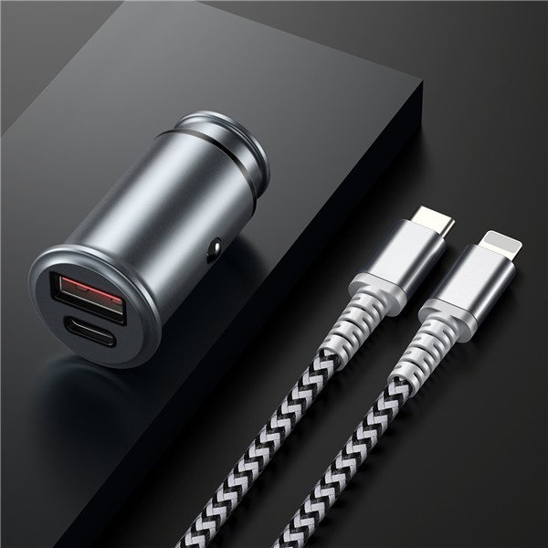 Dux Ducis PPS 30W 5A Billaddare inkl. kabel PD 3.0/QC - Silver