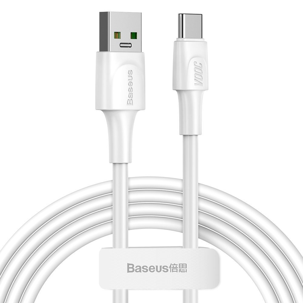 Baseus 2m 5A USB-C Snabbladdning Kabel - Vit