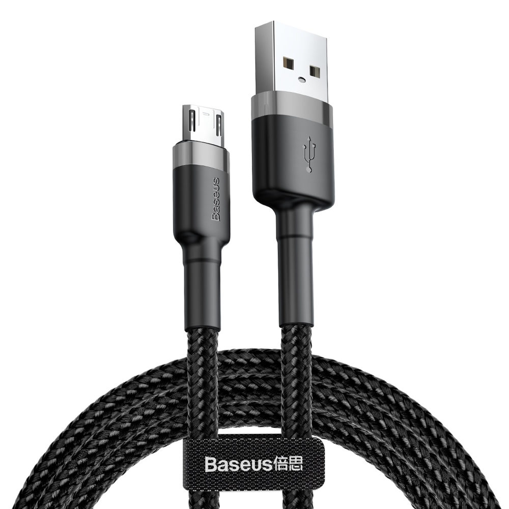 Baseus Cafule 2m Micro USB QC3.0 Laddningskabel - Svart/Gr