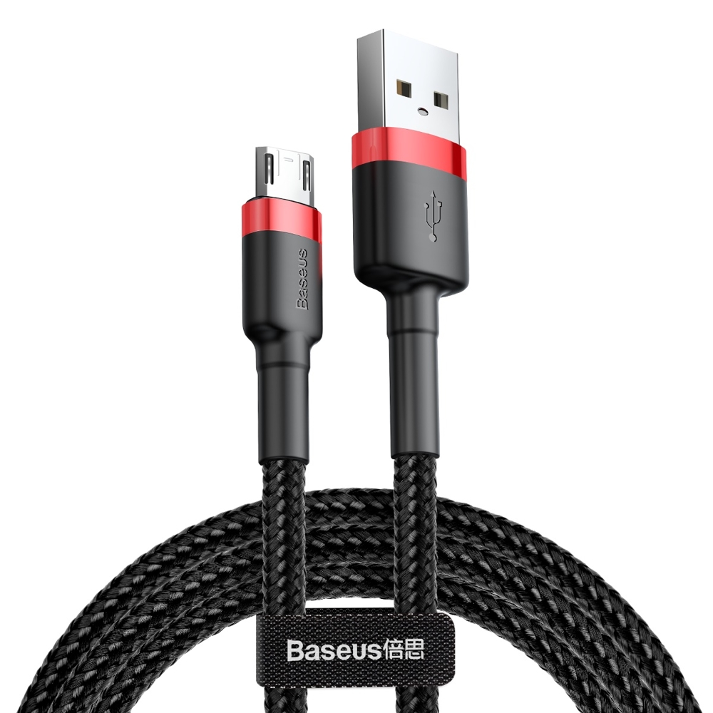 Baseus Cafule 2m Micro USB QC3.0 Laddningskabel - Svart/Rd