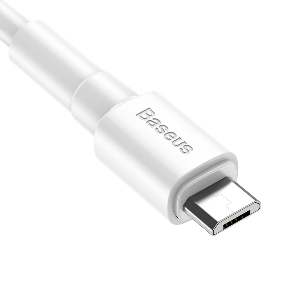 Baseus 1m 2.4A Micro USB Laddningskabel - Vit