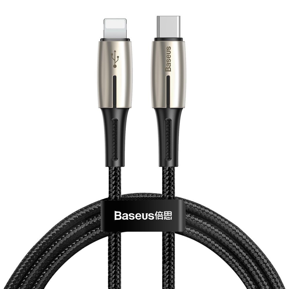 BASEUS Baseus 18W 1.3m USB-C - Lightning PD Kabel - Svart - Teknikhallen.se