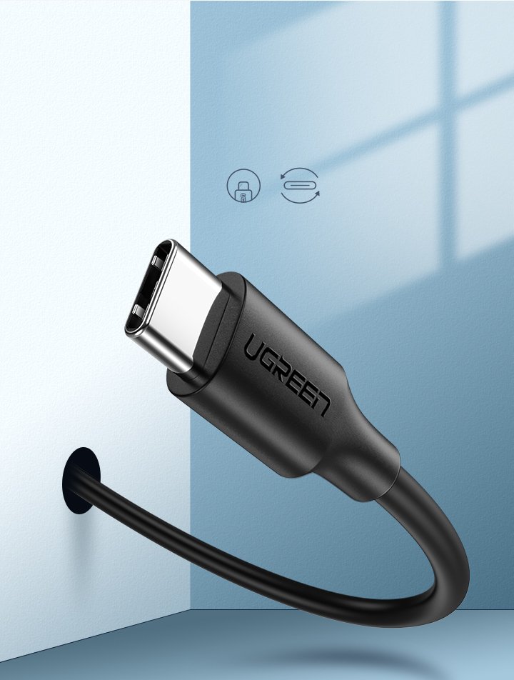 Ugreen 2A 1m USB-C Kabel - Svart