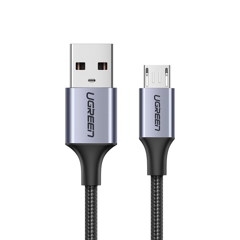Ugreen 1m Micro USB Fltad Nylonkabel - Gr