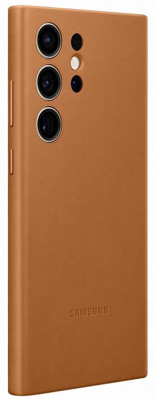 Samsung Galaxy S23 Ultra Skal Leather Cover Camel