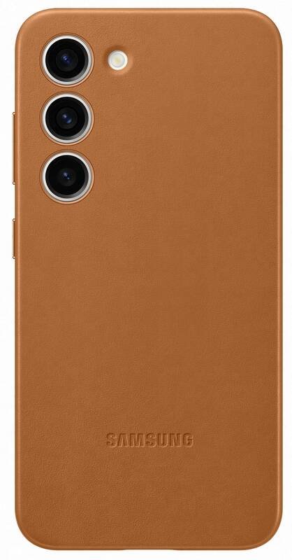 Samsung Galaxy S23 Skal Leather Cover Camel