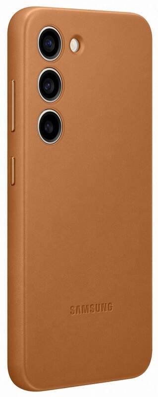 Samsung Galaxy S23 Skal Leather Cover Camel