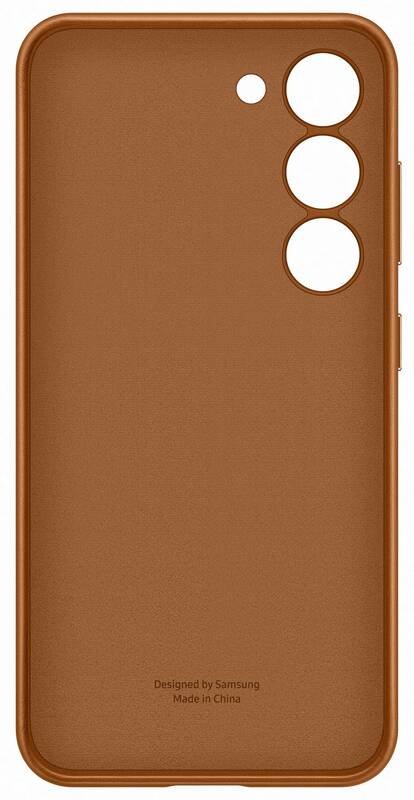 Samsung Galaxy S23 Skal Leather Cover Camel