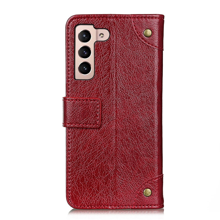 Samsung Galaxy S22 Fodral Retro Nit Dekor Röd