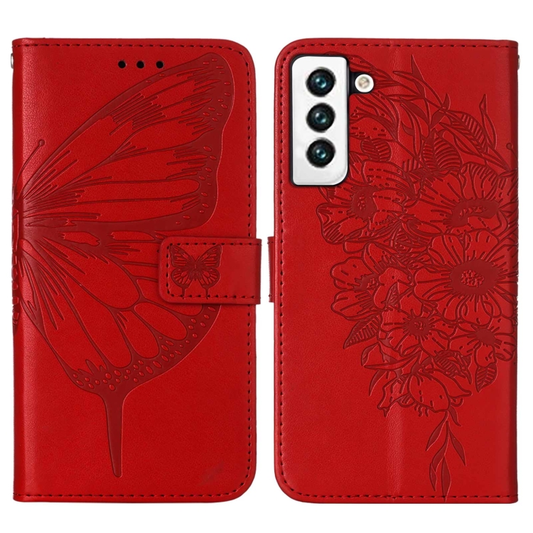 Samsung Galaxy S22 Fodral Butterfly Lder Rd