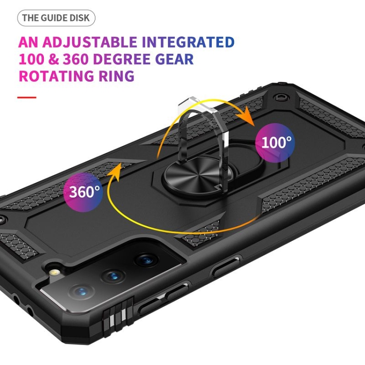 Samsung Galaxy S21 FE Skal Shockproof Hybrid Ring Svart