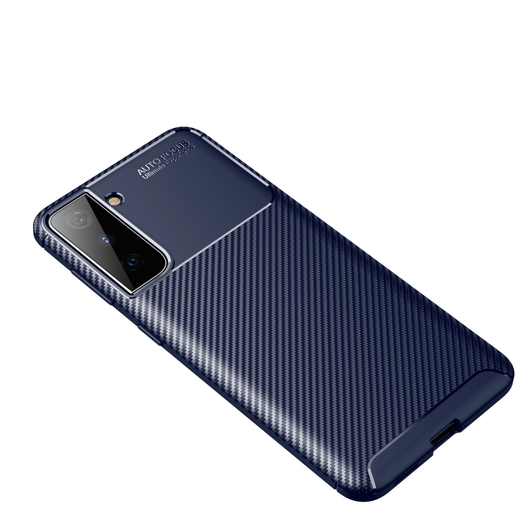 Samsung Galaxy S21 FE Skal Kolfiber Textur Bl