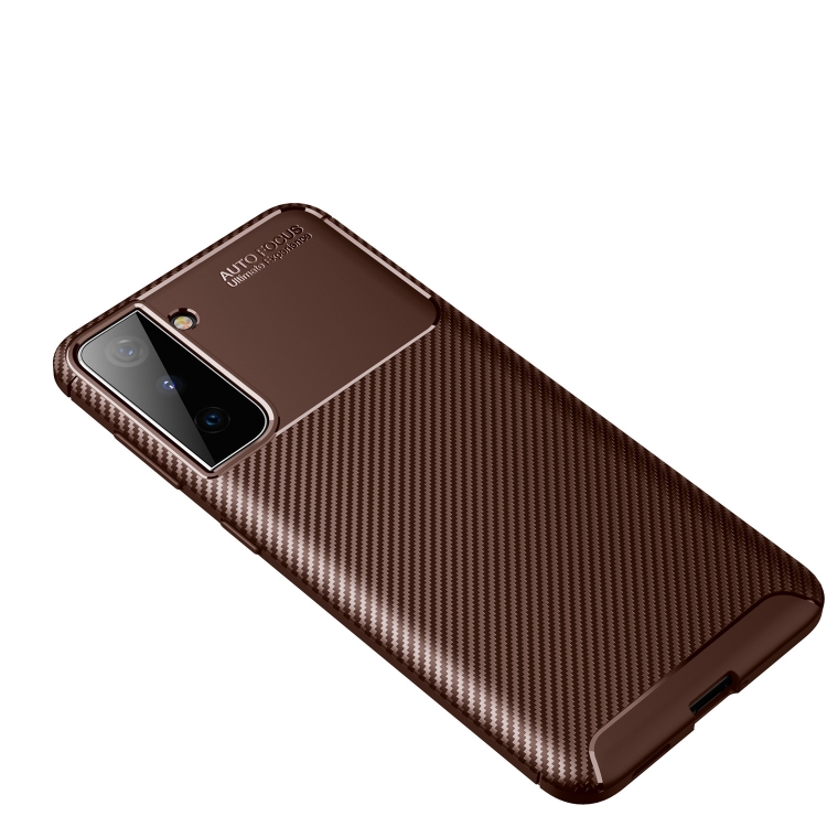 Samsung Galaxy S21 FE Skal Kolfiber Textur Brun