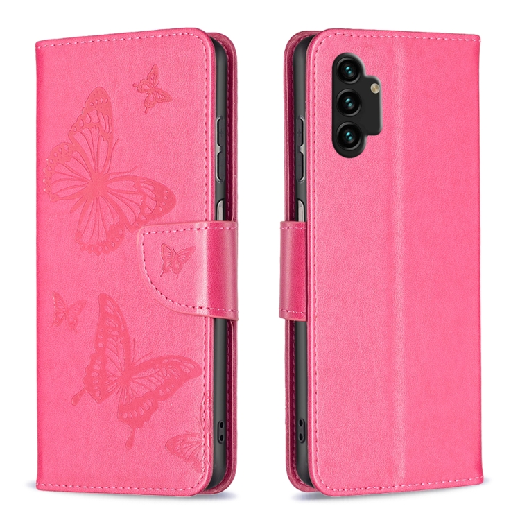Samsung Galaxy A13 4G Fodral Butterfly Tryck Rosa