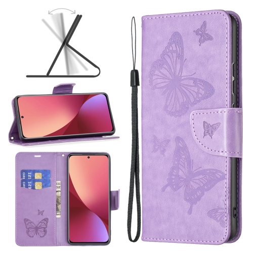 Xiaomi 12 Fodral Tryck Butterfly Lila