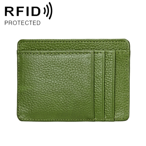 RFID Plnbok Korthllare Litchi Textur Grn