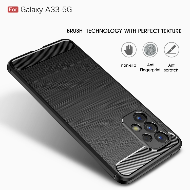 Samsung Galaxy A33 5G Skal Borstad Stl Textur Svart