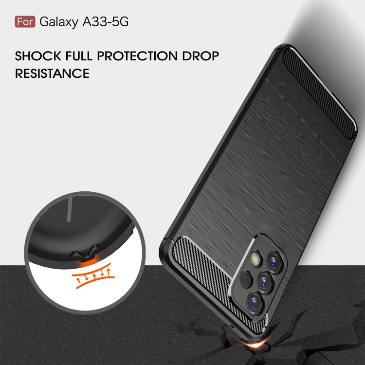 Samsung Galaxy A33 5G Skal Borstad Stl Textur Svart