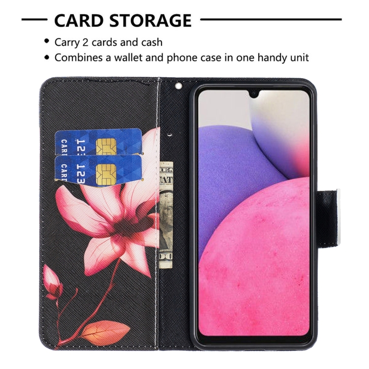 Samsung Galaxy A33 5G Fodral Med Tryck Rosa Blomma